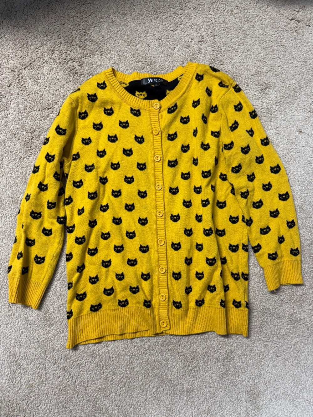Black cat cardigan